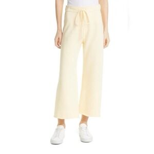 NILI LOTAN Kiki Wide Leg Cropped‎ Kicker Pale Yellow Sweatpant Medium